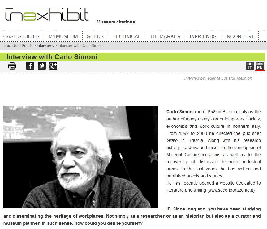 Luoghi cose musei / Interview with Carlo Simoni